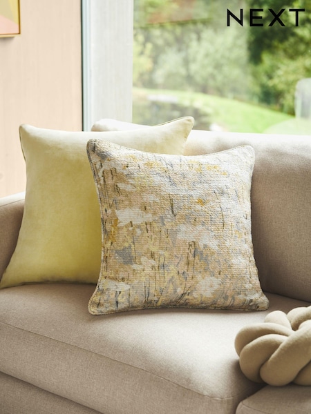 Yellow Renew Floral Cushion (E22385) | AED65