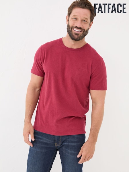 FatFace Lulworth Red 100% Cotton Organic Crew T-Shirt (E22576) | 124 QAR