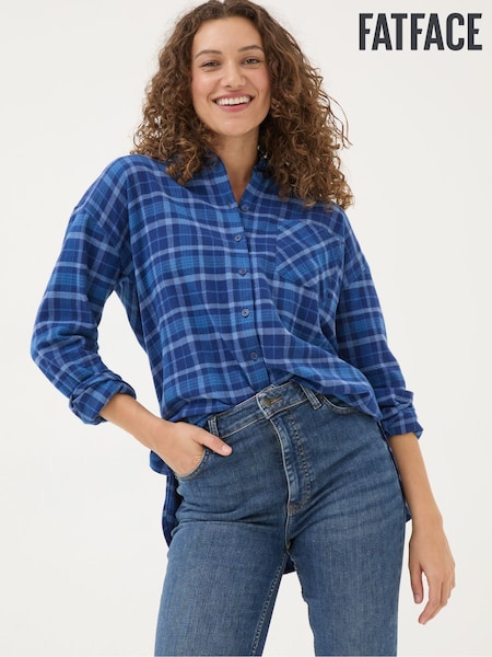 FatFace Blue 100% Cotton Carolin Check Shirt (E22584) | €39.50