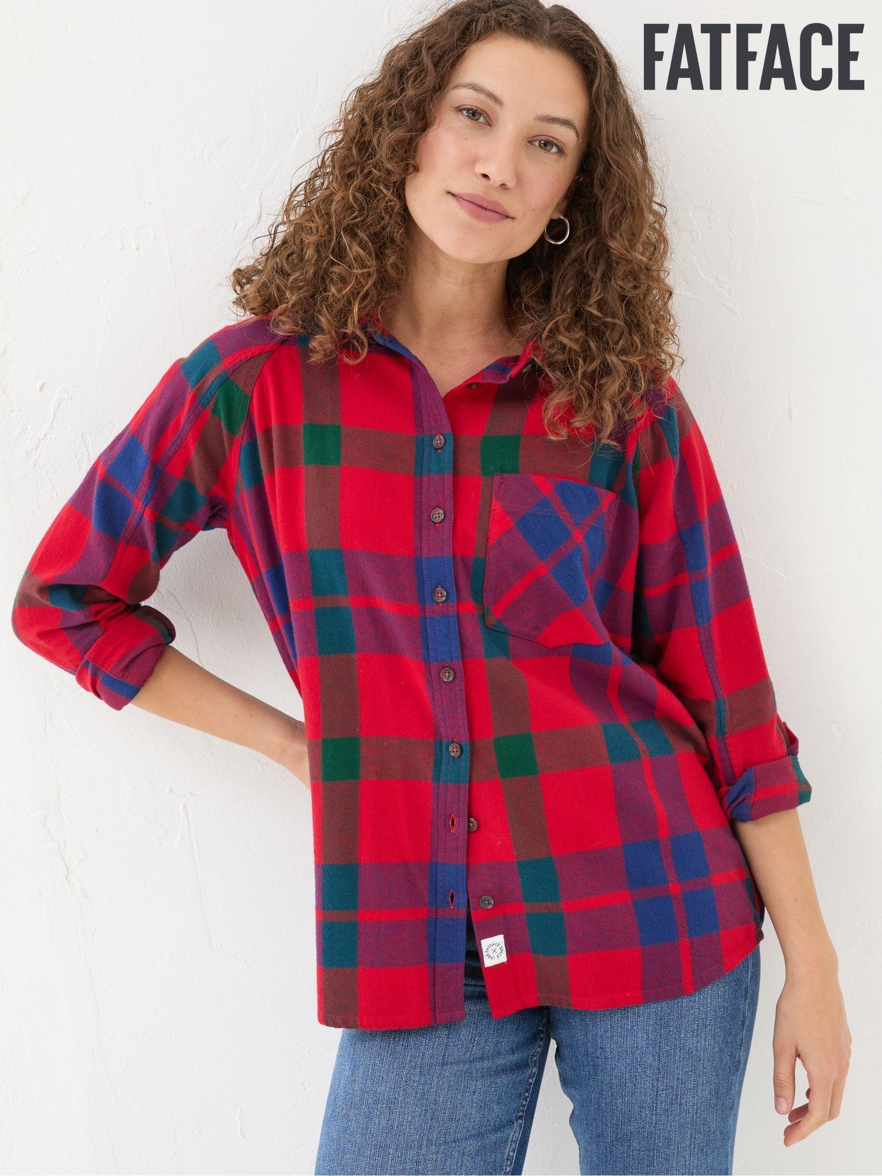 Women s Shirts Check Tartan Long Line Tops Next United Arab Emirates