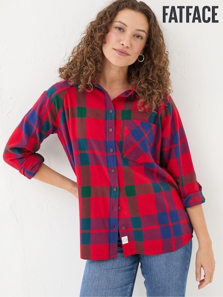 FatFace Red Bessie Check 100% Cotton Shirt (E22585) | €36.50