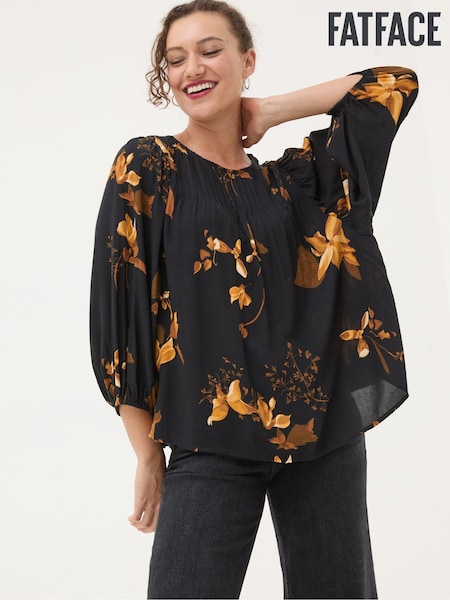 FatFace Black Wynn Floral Blouse (E22588) | €34