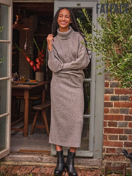 FatFace Light Brown Amara Roll Neck Knitted Jumper (E22595) | €50