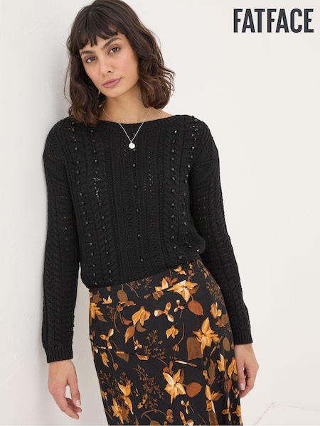 FatFace Black Dark Skies Damson Beaded Jumper (E22600) | €46