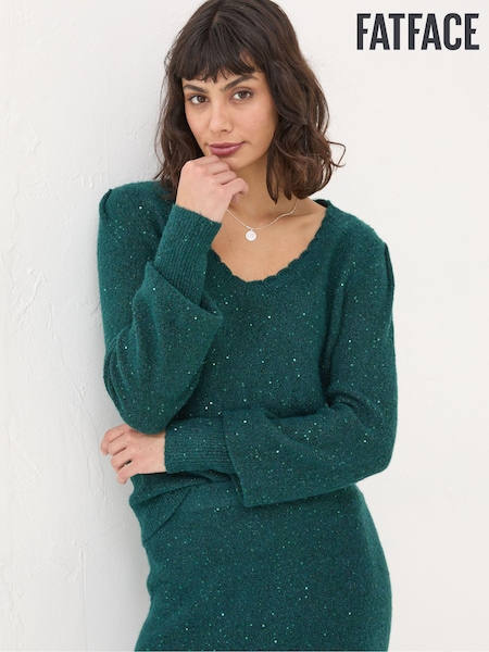 FatFace Teal Green Jasmine Jumper (E22605) | €39.50