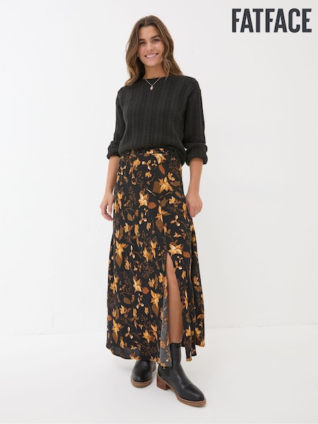 FatFace Black Willa Floral Skirt (E22635) | €39.50