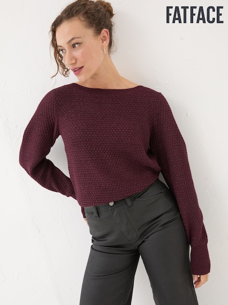 FatFace Red Lara Sparkle Jumper (E22671) | €39.50