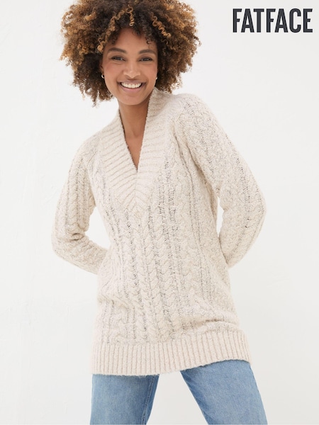 FatFace Ivory Alicia V-Neck Tunic (E22676) | €42