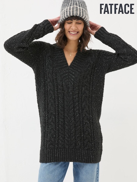 FatFace Black Alicia V-Neck Tunic (E22680) | €46