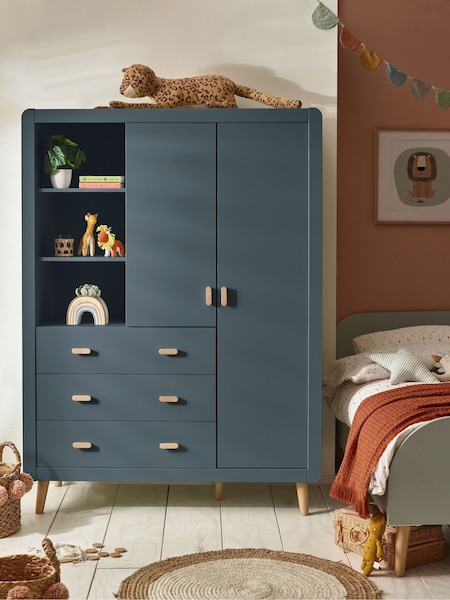 Slate Blue Kids Alix Double, 3 drawers Wardrobe (E22730) | €875