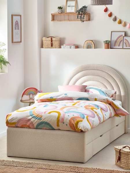 Soft Cosy Boucle Ivory Kids Rainbow Upholstered Drawer Storage Bed Drawer Bed (E22731) | €750