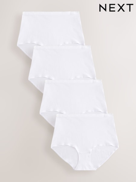 White Logo Full Brief Logo Knickers 4 Pack (E22782) | $28