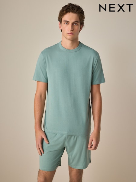 أخضر فاتح - Modal Short Sleeve Pyjamas Set (E22795) | ‏77 ر.ق.
