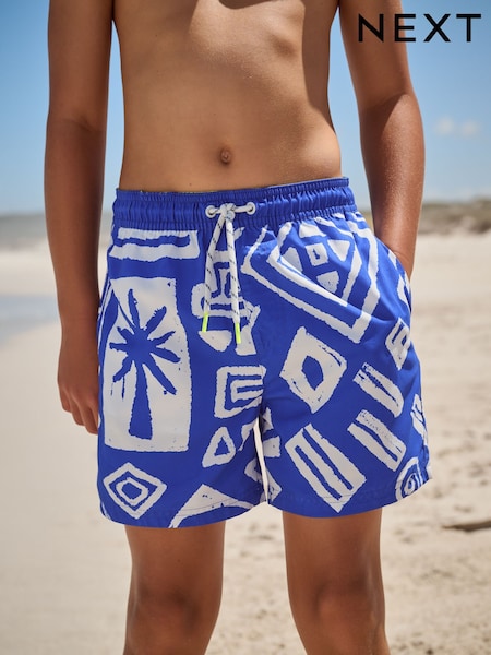 Blue Printed Swim Shorts (3-16yrs) (E22824) | €11 - €19