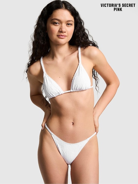 Victoria's Secret PINK Optic White Scrunchie Triangle Bikini Top (E22916) | €15