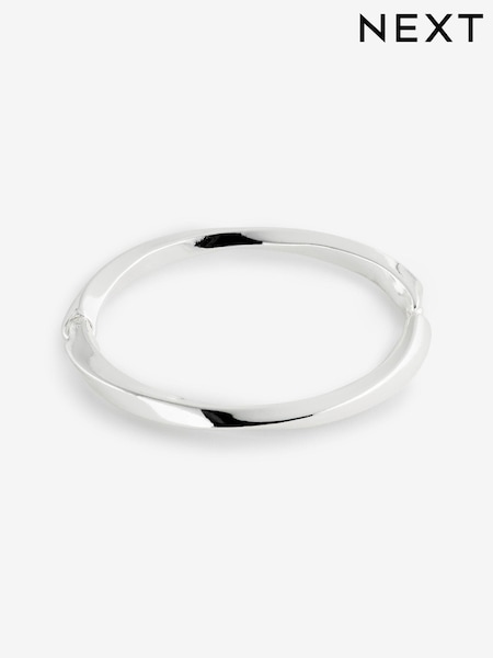 Silver Tone Twist Bangle (E22963) | €15