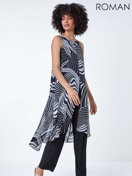 Roman Full Length Printed Overlay Jumpsuit (E23058) | 312 LEI