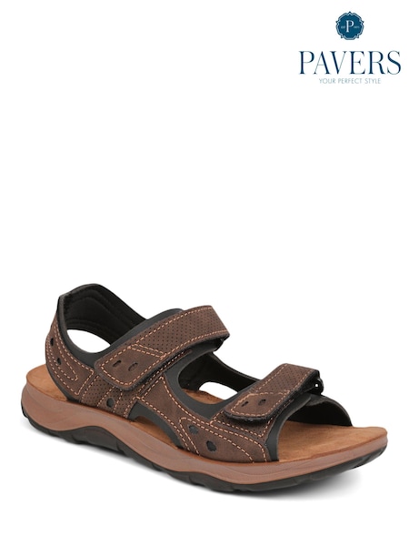 Pavers Brown Pavers Touch-Fasten Sandals (E23078) | INR 5,375