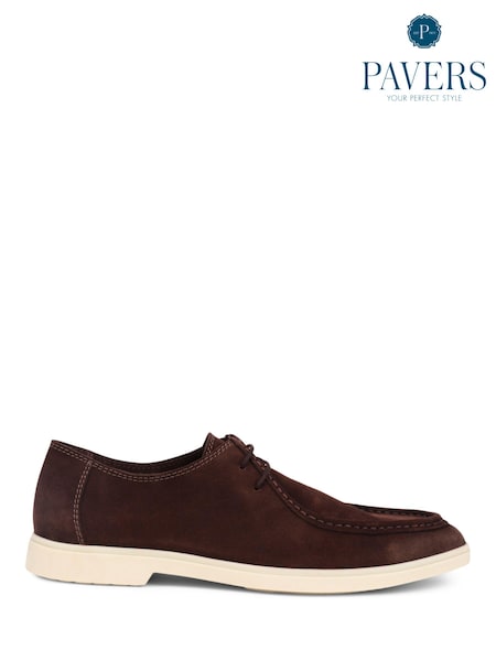 Pavers Brown Pavers Lace-Up Leather Brown Loafers (E23204) | SGD 87