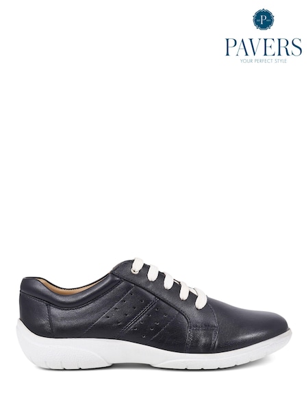 Pavers Navy Lace-Up Leather Pumps (E23206) | $79
