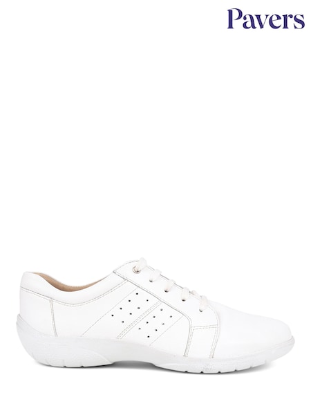 Pavers White Lace-Up Leather Pumps (E23210) | $79