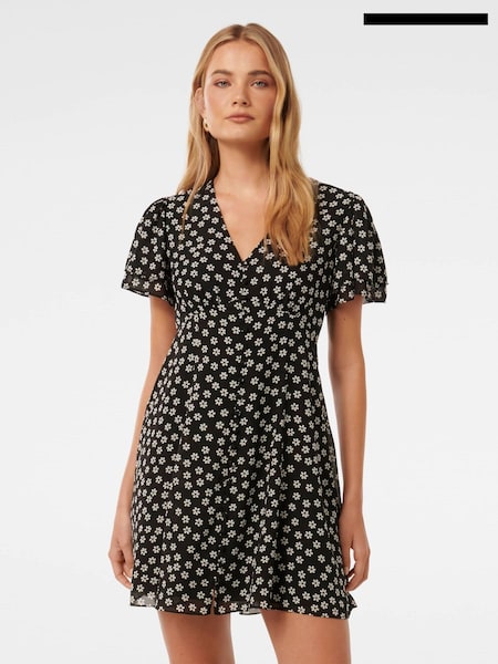 Forever New Black Pria Button Through Mini Dress (E23270) | €47.50