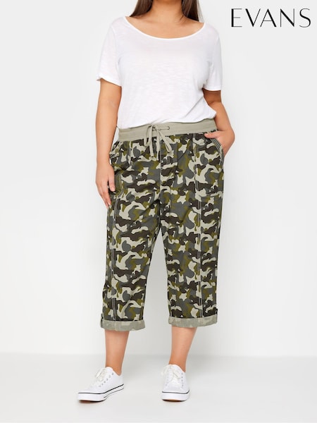 Evans Green Cotton Roll Up Capri (E23280) | €21.50
