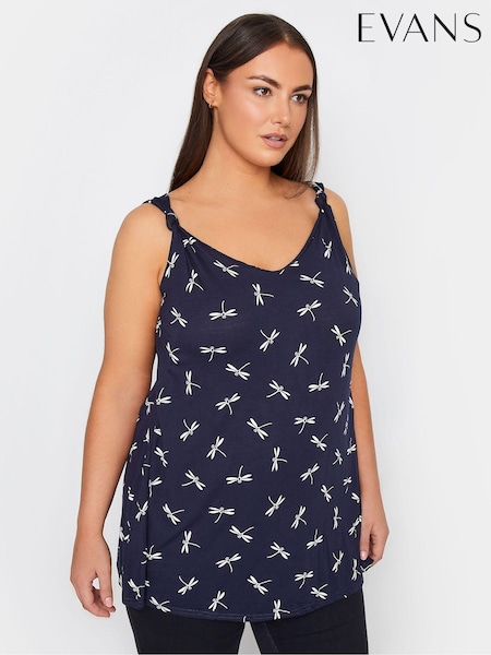 Shoulder Knot Printed Vest Top (E23293) | €15.50