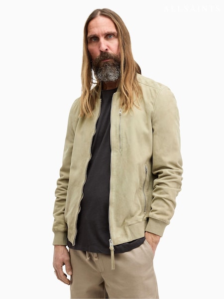 AllSaints Green Kemble Suede Bomber Jacket (E23517) | €489