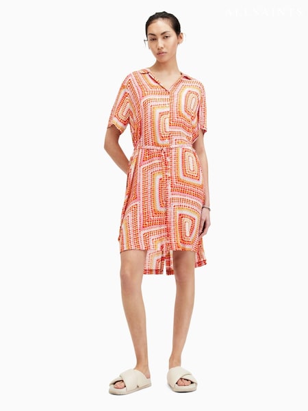 AllSaints Orange Athea Luisa Dress (E23524) | €76