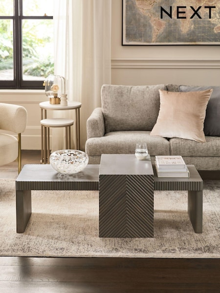 Dark Grey Valencia Mango Wood Nest of 2, Rectangular Coffee Table (E23600) | €750