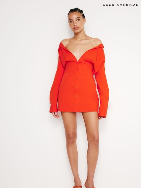 Good American Red Poplin Shirt Dress (E23723) | €102