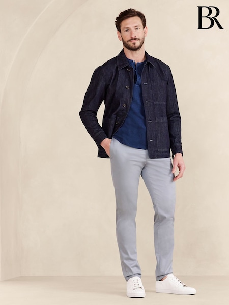 Banana Republic Light Grey Slim Fit Chino Trousers (E23766) | €64