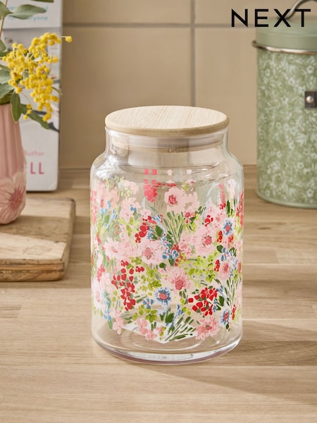 Floral Print Storage Jar (E23813) | ‏37 د.إ.‏