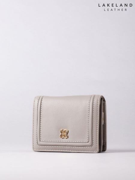 Lakeland Leather Grey Small Icon Leather Flapover Purse (E23851) | €37