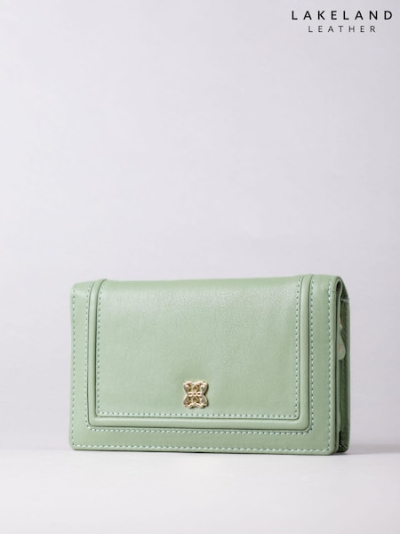 أخضر - Lakeland Leather Medium Icon Leather Flapover Purse (E23856) | ‏204 د.إ.‏