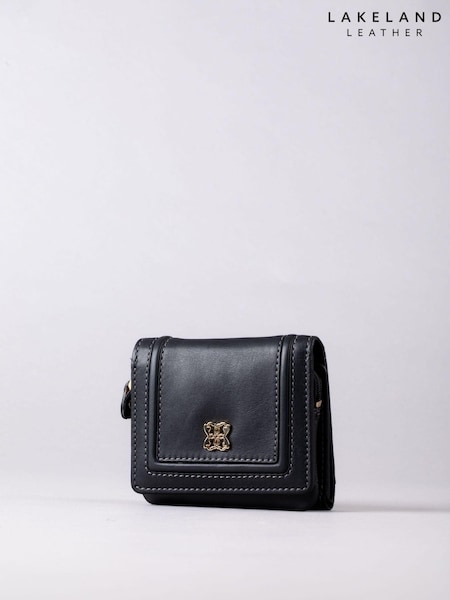 Lakeland Leather Black Mini Icon Flapover Purse (E23860) | €32