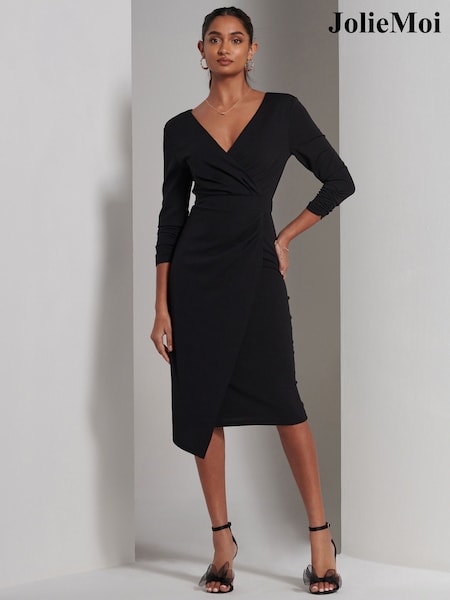 Jolie Moi Violetta 3/4 Sleeve Bodycon Dress (E23900) | 354 LEI