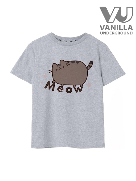 Vanilla Underground Grey Pusheen Meow Kids Short Sleeved 100% Cotton T-Shirt (E24031) | €19