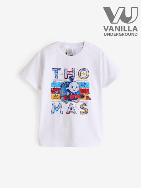 Vanilla Underground White 100% Cotton Thomas and Friends Boys Licensed T-Shirt (E24037) | R$ 170