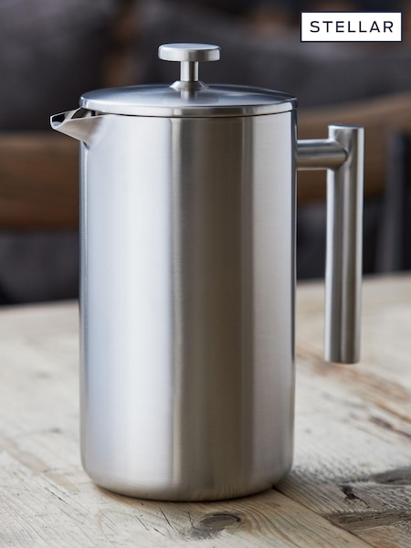 Stellar Brushed Silver 12 Cup Double-Wall Insulated Cafetiere 1.4L (E24074) | €89