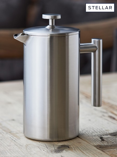 Stellar Brushed Silver 8 Cup Double-Wall Insulated Cafetiere 900ml (E24080) | €81