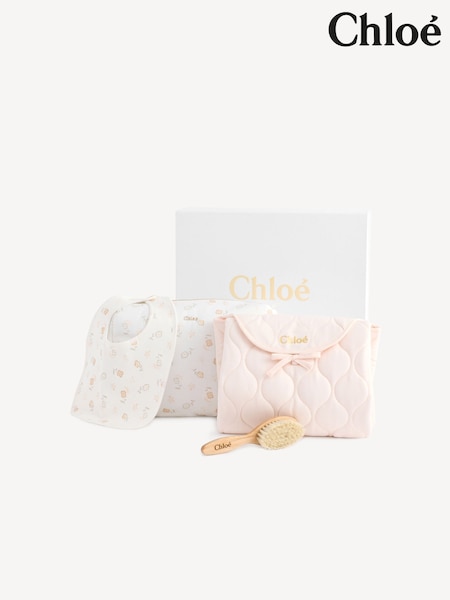 Chloé Baby Natural Gift Sets with Bib Brush Changing Mat & Pouch (E24127) | AED1,398