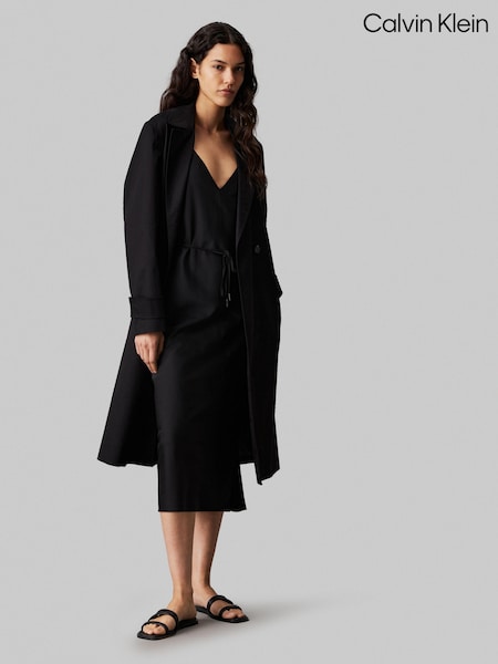 Calvin Klein Black Recycled Midi Slip Dress (E24225) | €119