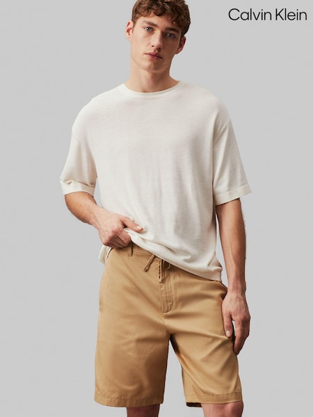 Calvin Klein Piece Dyed TENCEL™ With Linen Summer Shorts (E24238) | 417 LEI