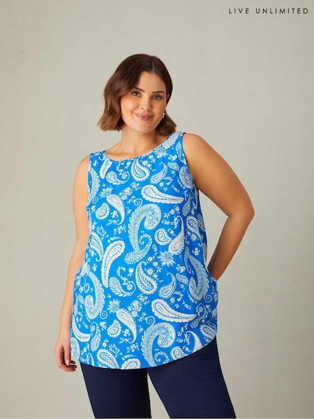 Live Unlimited Blue Curve Paisley Print Vest (E24260) | €19