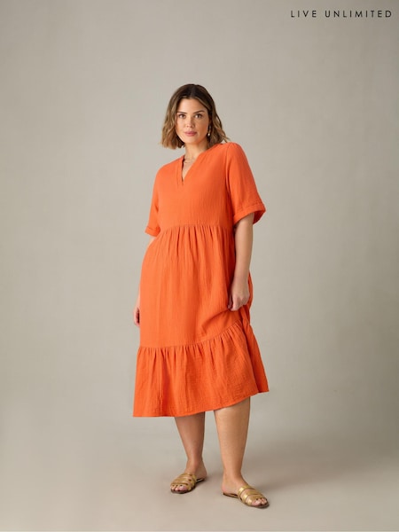 Live Unlimited Curve Cotton Crinkle Tiered Dress (E24276) | 47 €