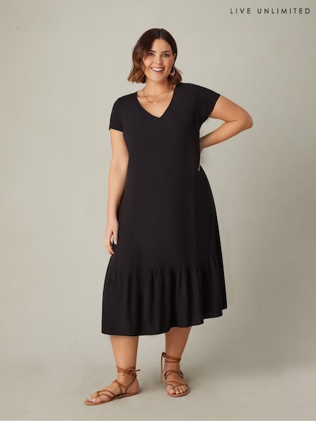 Live Unlimited Black Curve Tiered Dress (E24306) | €30