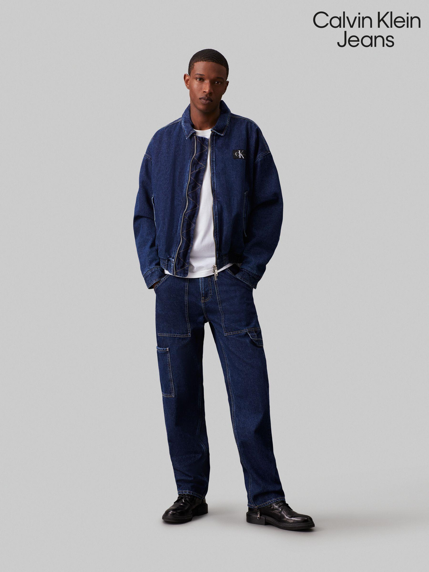 Calvin klein printed denim jacket sales