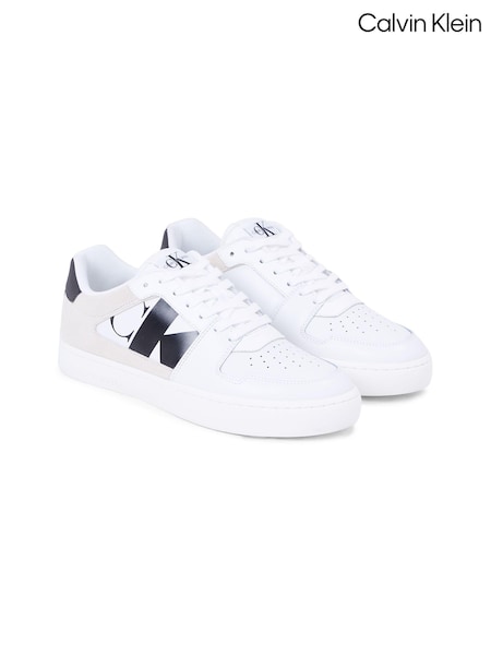 Calvin Klein White Classic Cupsole Low Lace-Up Trainers (E24360) | AED291